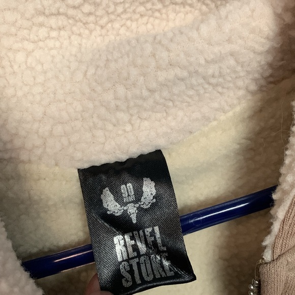 RevelStoke Fleece Hoodie Jacket Full Zip Cotton Blend - Tan - Men's Large - Picture 3 of 12